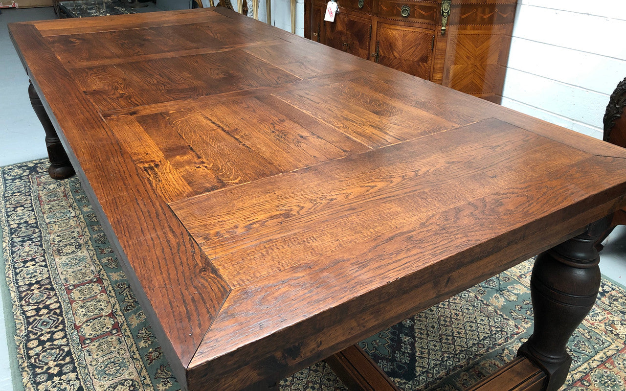 Amazing Antique French 19th Century Oak Parquetry Top Extension Table | Antique & Vintage | Moonee Ponds Antiques | Australia Wide Delivery