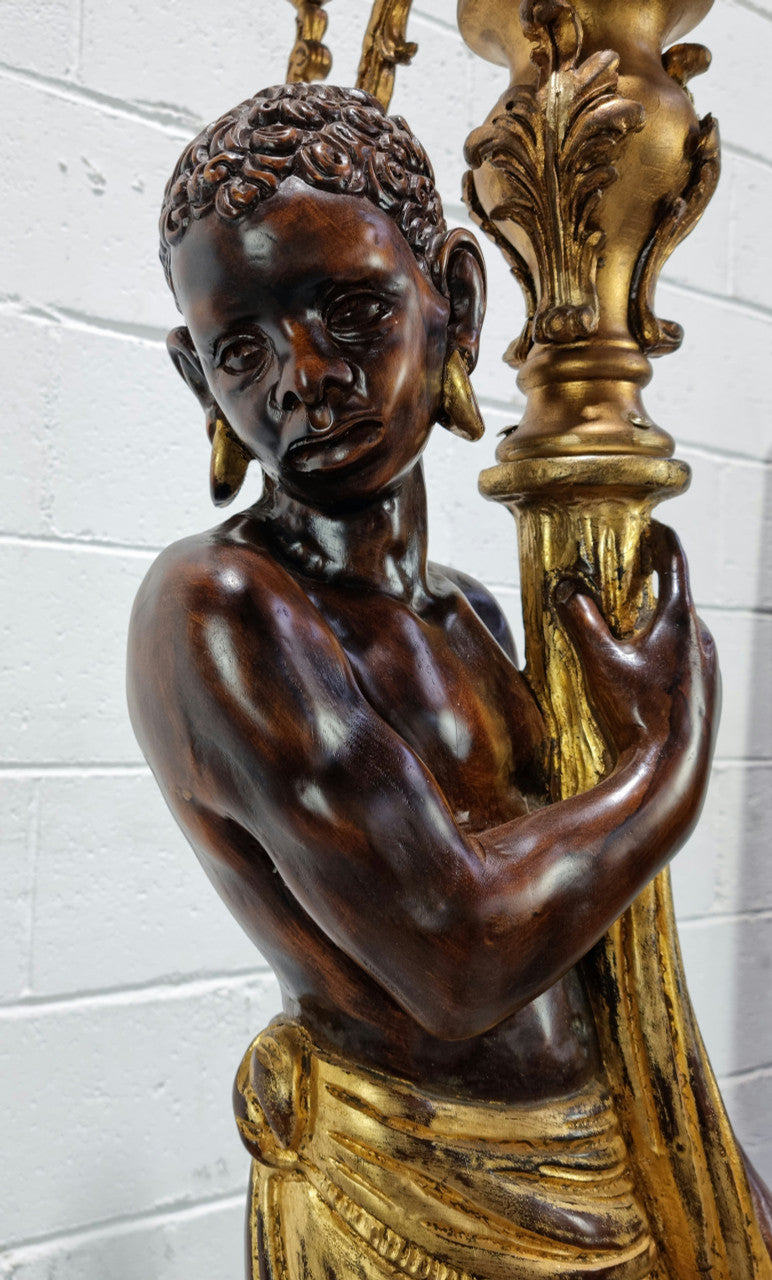 19th Century Wooden Italian Blackamoor Floor Lamp | Antique & Vintage | Moonee Ponds Antiques | Australia Wide Delivery
