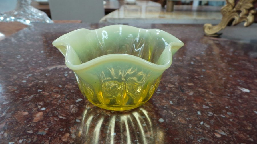 Vaseline glass bowl | Antique & Vintage | Moonee Ponds Antiques | Australia Wide Delivery