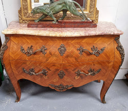 Attractive French Louis XV Style Walnut Two Drawer Marquetry Inlaid Commode | Antique & Vintage | Moonee Ponds Antiques | Australia Wide Delivery