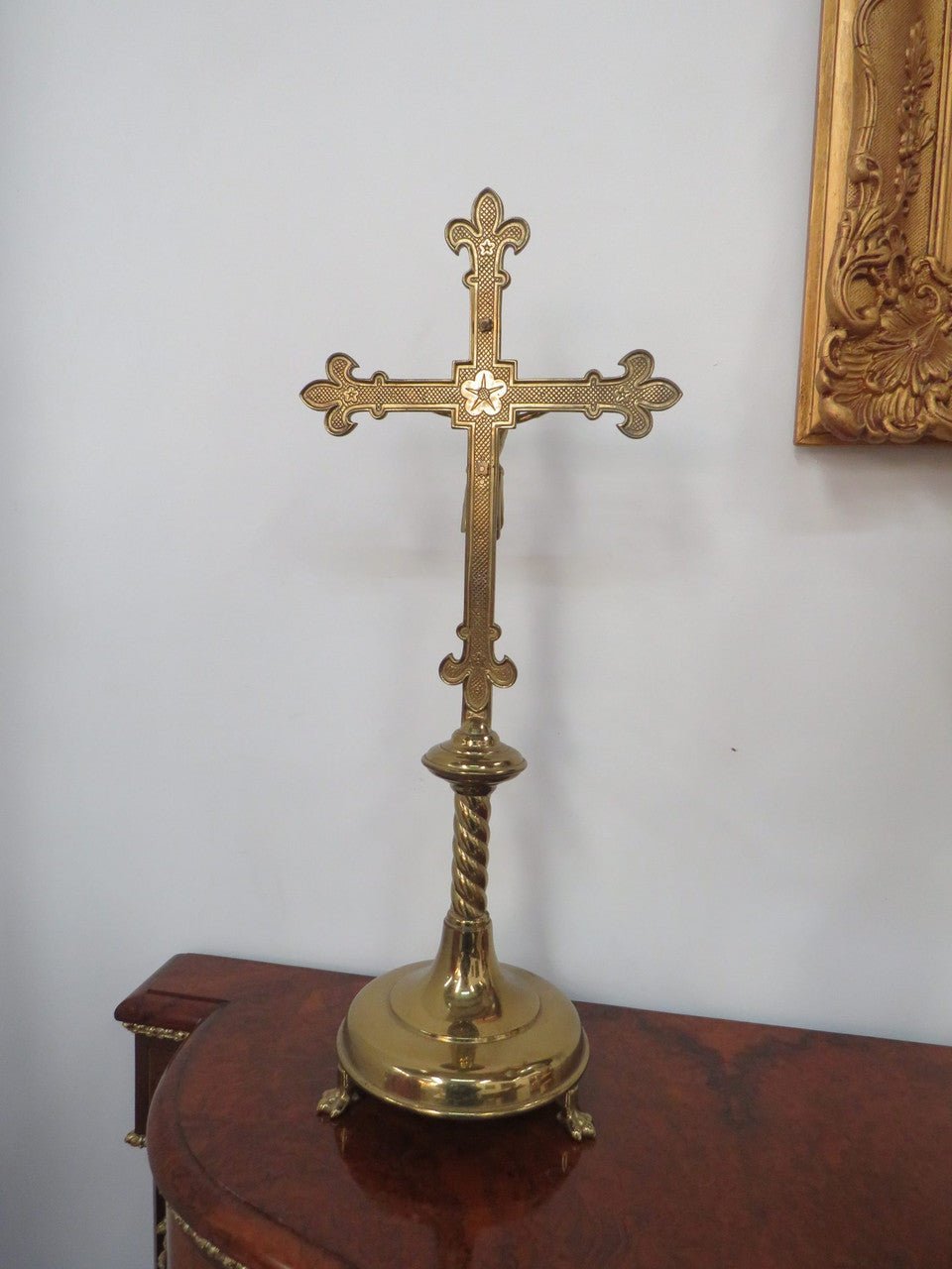 Antique French Brass Crucifix | Antique & Vintage | Moonee Ponds Antiques | Australia Wide Delivery
