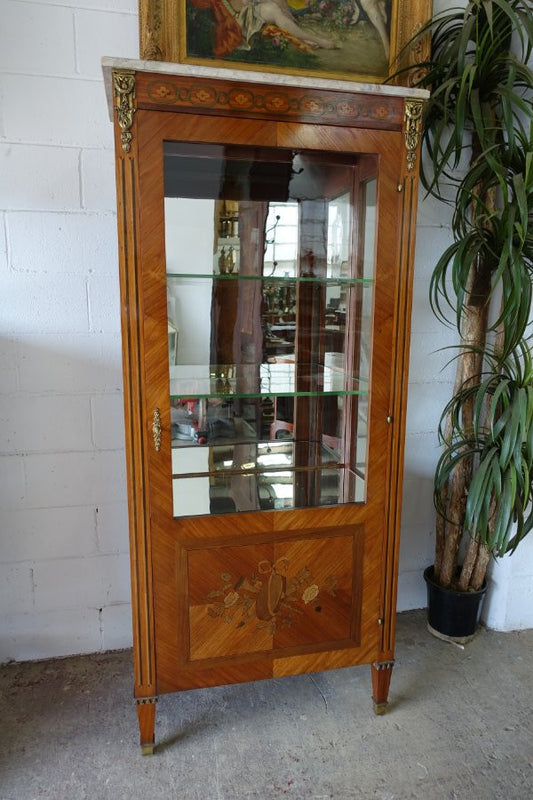 French Walnut Inlaid Vitrine