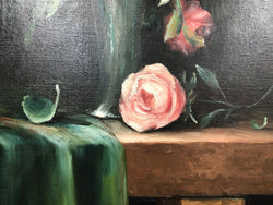 Beautiful Oil On Canvas Of Roses | Antique & Vintage | Moonee Ponds Antiques | Australia Wide Delivery