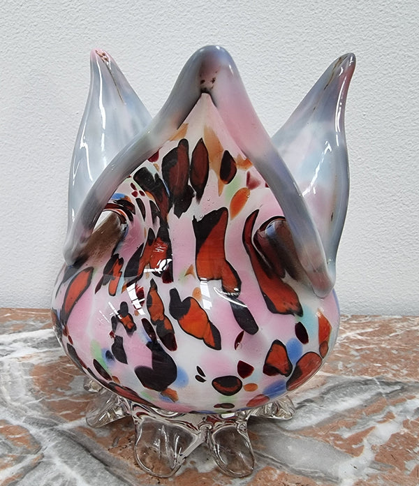 Beautiful Antique small Art Glass vase with lovely colours in good original condition.