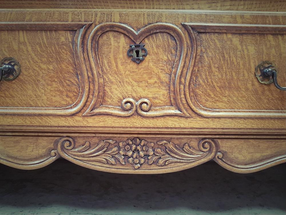 Large French Provincial Oak Chest Of Drawers