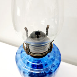 Late Victorian Blue Bowl & Cast Iron Base Kero Lamp | Antique & Vintage | Moonee Ponds Antiques | Australia Wide Delivery