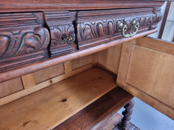 Henry II Style Nicely Carved French Oak Server | Antique & Vintage | Moonee Ponds Antiques | Australia Wide Delivery