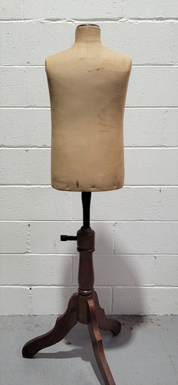 Vintage Fabric Covered Child Mannequin on Adjustable Wooden Base | Antique & Vintage | Moonee Ponds Antiques | Australia Wide Delivery