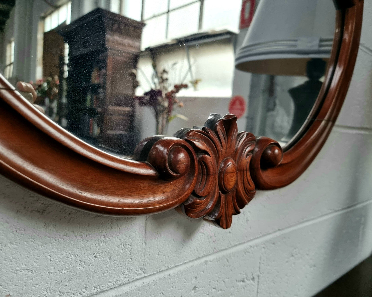 Antique Mahogany Rococo Style Wall Mirror
