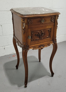 Single Carved French walnut Bedside Cabinet | Antique & Vintage | Moonee Ponds Antiques | Australia Wide Delivery