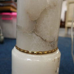 Vintage Italian Alabaster Pedestal With Urn Lamp