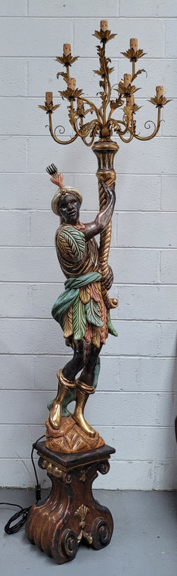 Italian Wooden Carved Blackamoor Lamp | Antique & Vintage | Moonee Ponds Antiques | Australia Wide Delivery