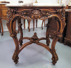 French Walnut Louis XV Style Marble Top Centre Table | Antique & Vintage | Moonee Ponds Antiques | Australia Wide Delivery