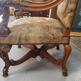 A sensational French walnut carved chair