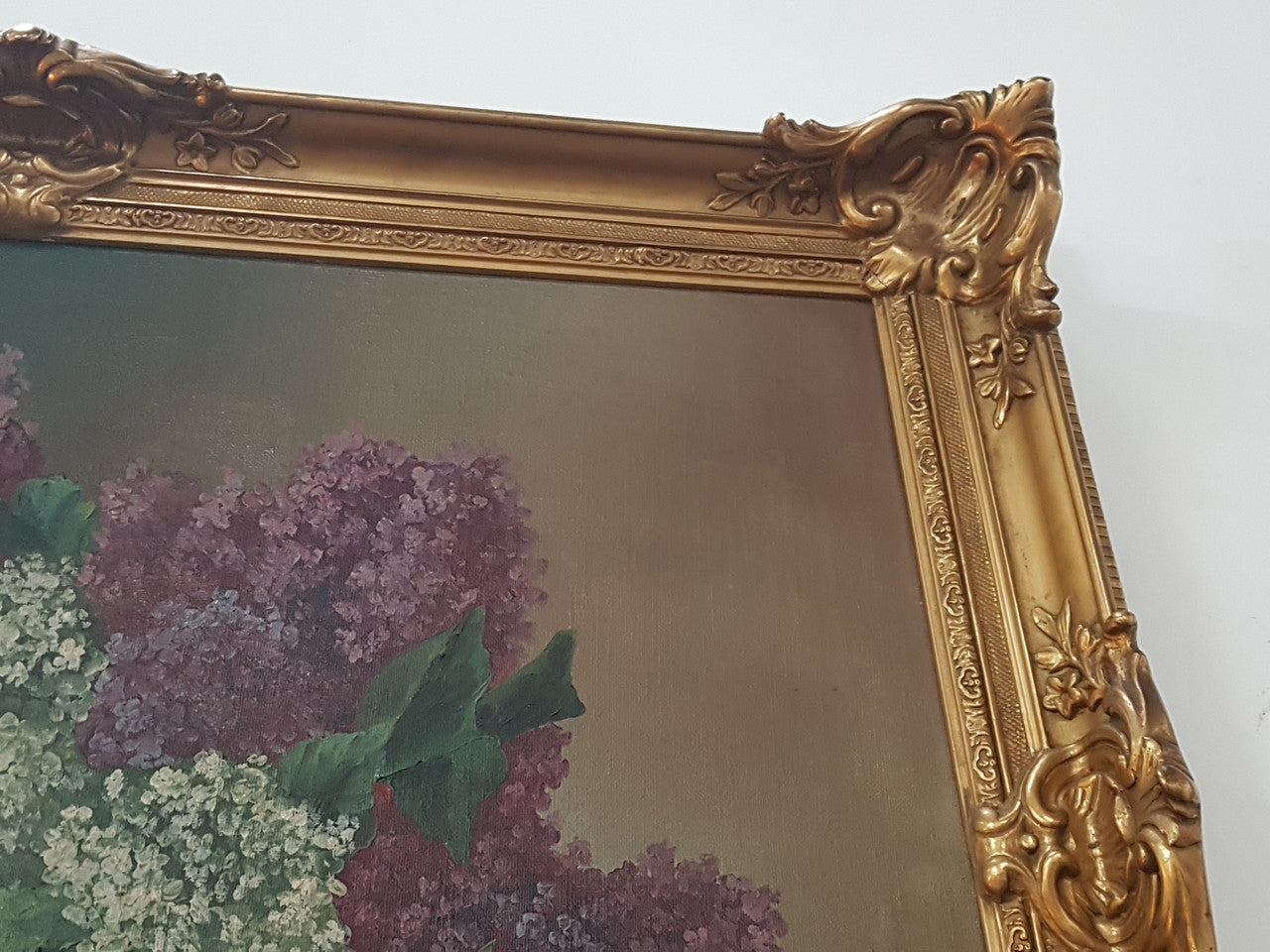 Antique Dutch Framed Floral Oil Painting