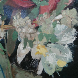 Impressive Belgium Still Life Oil On Board