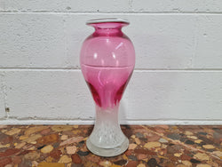 Large Vintage "Murano" Pink & White Vase | Antique & Vintage | Moonee Ponds Antiques | Australia Wide Delivery