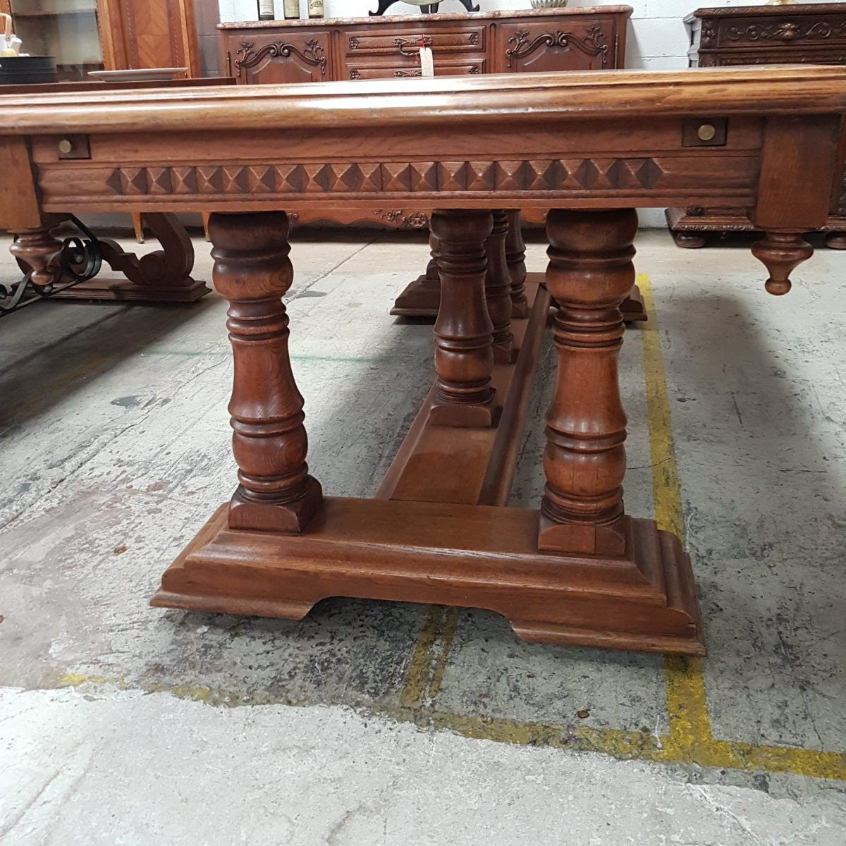 A Decorative Solid French Oak Farmhouse Table | Antique & Vintage | Moonee Ponds Antiques | Australia Wide Delivery