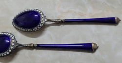 Stunning Set of Six 925 Sterling Silver & Enamel Spoons | Antique & Vintage | Moonee Ponds Antiques | Australia Wide Delivery