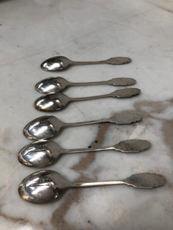 Set Of Six English Art Deco Silver And Enamel Spoons Hallmarked | Antique & Vintage | Moonee Ponds Antiques | Australia Wide Delivery