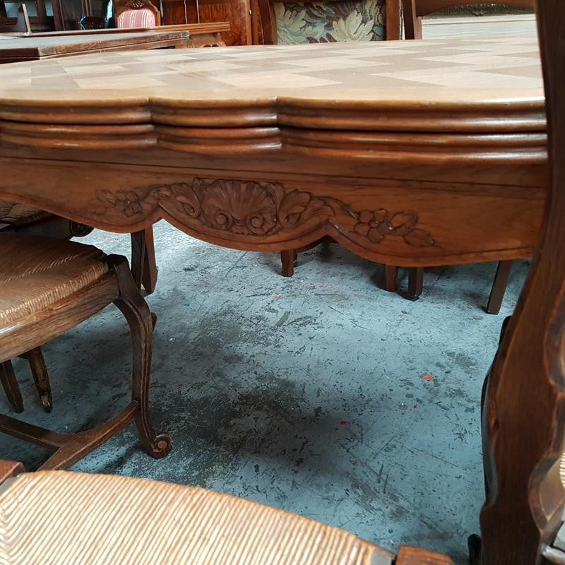 French Louis XV Parquetry Style Dining Table | Antique & Vintage | Moonee Ponds Antiques | Australia Wide Delivery