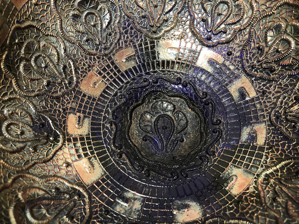 Large Cobalt Carnival Glass Bowl