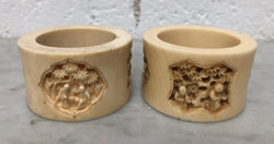 Pair of Antique Carved Ivory Serviette Rings | Antique & Vintage | Moonee Ponds Antiques | Australia Wide Delivery
