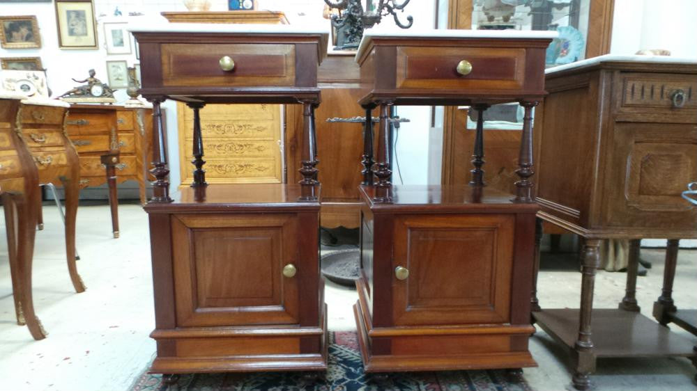 Pair of French Mahogany Bedside Cabinets-3