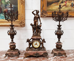 Three Piece French Garniture Clock Set | Antique & Vintage | Moonee Ponds Antiques | Australia Wide Delivery