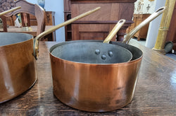 Set of Five French Vintage Copper & Brass Pots | Antique & Vintage | Moonee Ponds Antiques | Australia Wide Delivery
