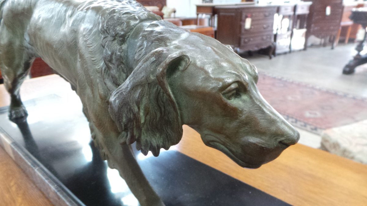French Spelter Dog Statue