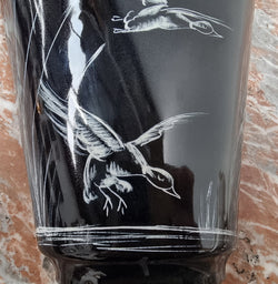Charming Vintage Wall Pocket Vase Black With Hand-Painted Cream Ducks | Antique & Vintage | Moonee Ponds Antiques | Australia Wide Delivery