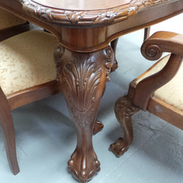 English Solid Mahogany Chippendale Dining Setting