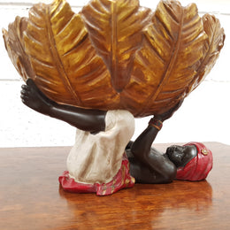 Vintage Handpainted Blackamoor Comport