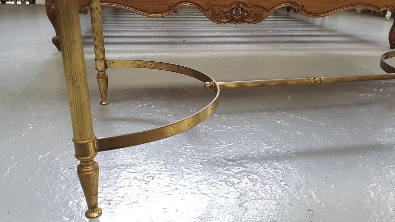 Gilt Metal Marble Top Coffee Table