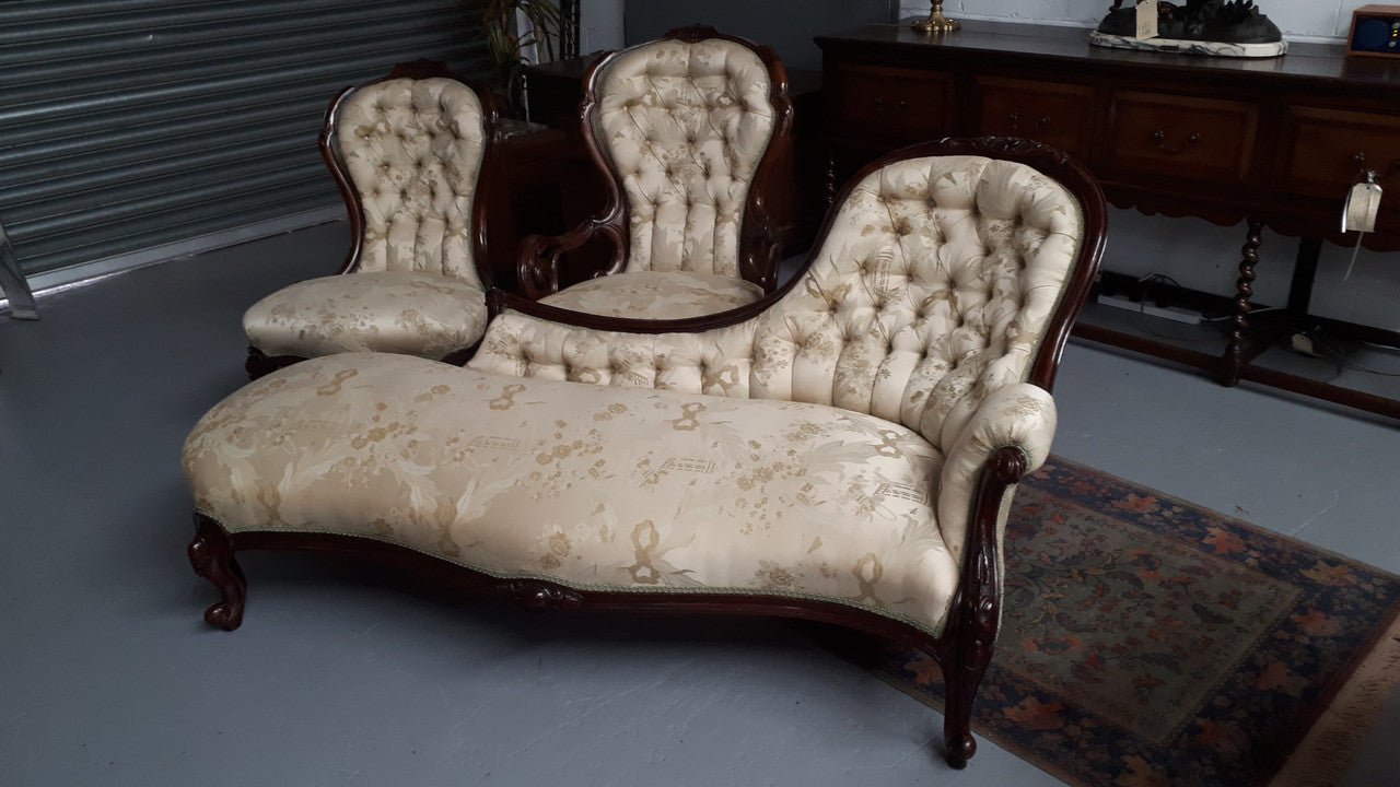 Mid Victorian Walnut Three Piece Lounge Suite