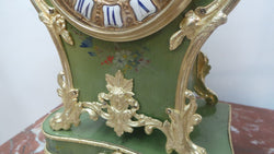 French 19th Century Hand Painted Mantle Clock | Antique & Vintage | Moonee Ponds Antiques | Australia Wide Delivery