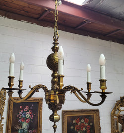 Stunning Six Arm French Bronze Chandelier | Antique & Vintage | Moonee Ponds Antiques | Australia Wide Delivery