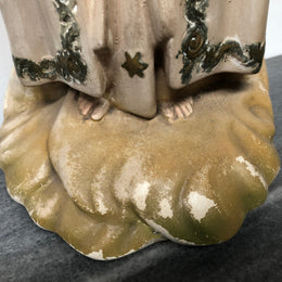 Vintage Blessed Virgin Religious Plaster Statue