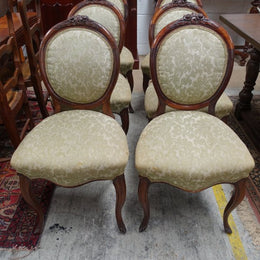 Set of 6 Victorian Upholstered Dining Chairs