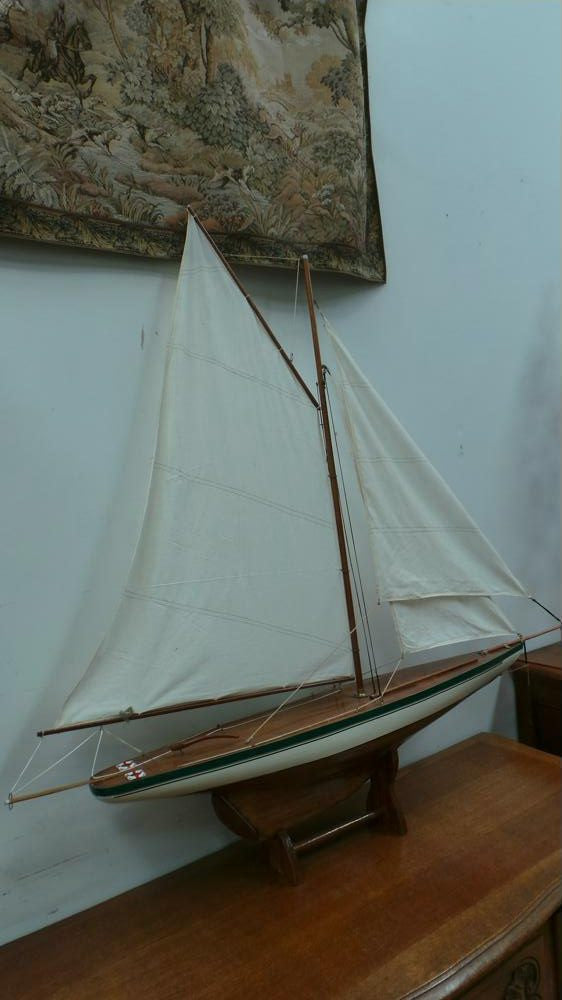 Vintage Wooden Model Yacht