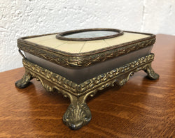 Edwardian Gilt Metal & Hand-Painted Miniature Casket | Antique & Vintage | Moonee Ponds Antiques | Australia Wide Delivery