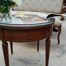 French Round Marble Top Coffee Table