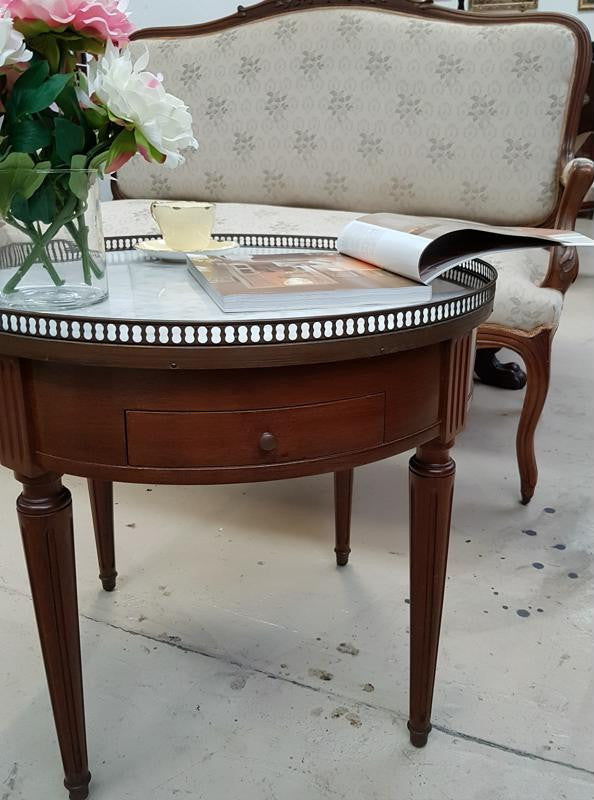 French Round Marble Top Coffee Table