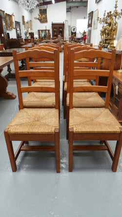 Lovely Set Of 8 French Oak Dining Chairs | Antique & Vintage | Moonee Ponds Antiques | Australia Wide Delivery
