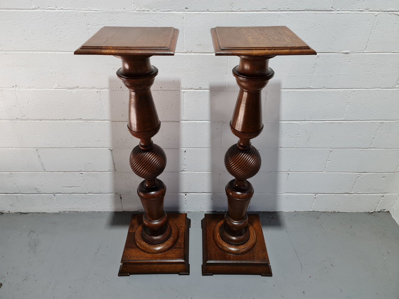 Pair of Unique French Oak Pedestals | Antique & Vintage | Moonee Ponds Antiques | Australia Wide Delivery