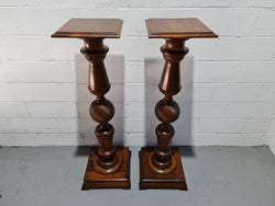Pair of Unique French Oak Pedestals | Antique & Vintage | Moonee Ponds Antiques | Australia Wide Delivery