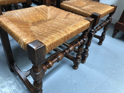 Set of 10 French Fruitwood Rush Seat Dining Chairs | Antique & Vintage | Moonee Ponds Antiques | Australia Wide Delivery