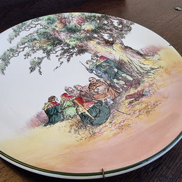 Royal Doulton “Under the Greenwood tree” Series Ware. D6341 – Large Wall Charger with wire frame ready to hang,  34cm Diameter. In good condition please view photos as they help form part of the description.