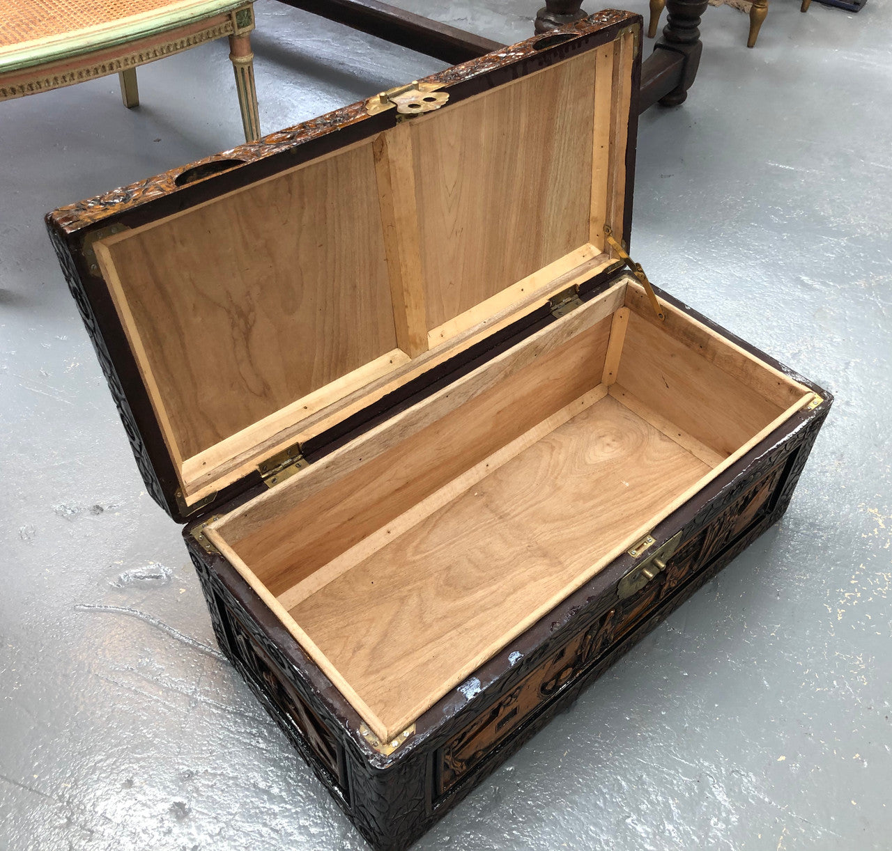 Vintage Camphor Wood Chest Of Small Proportions